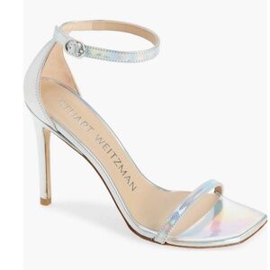 Stuart Weitzman Iridescent Patent Nudistcurve 100 Sandals